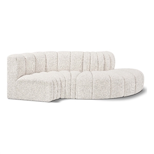 Bowery Hill Contemporary Cream Boucle Fabric Modular Sectional