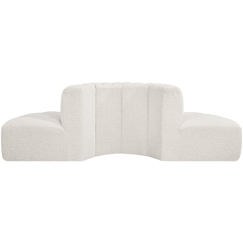 Bowery Hill Contemporary Cream Boucle Fabric Modular Sectional