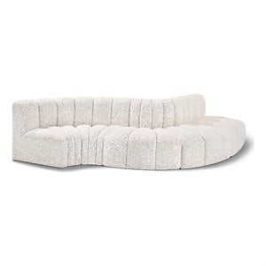 Bowery Hill Contemporary Cream Boucle Fabric Modular Sectional