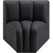 Bowery Hill Contemporary Soft Black Vegan Leather Curved Corner