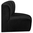 Bowery Hill Contemporary Rich Black Boucle Fabric Curved Corner