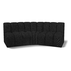 Bowery Hill Contemporary Black Boucle Fabric Modular Sectional