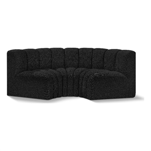 Bowery Hill Contemporary Black Boucle Fabric Modular Sectional