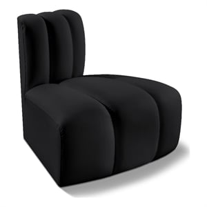 Bowery Hill Contemporary Soft Black Vegan Leather Reverse Corner