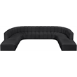 Bowery Hill Contemporary Black Vegan Leather Modular Sectional