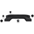 Bowery Hill Contemporary Black Vegan Leather Modular Sectional