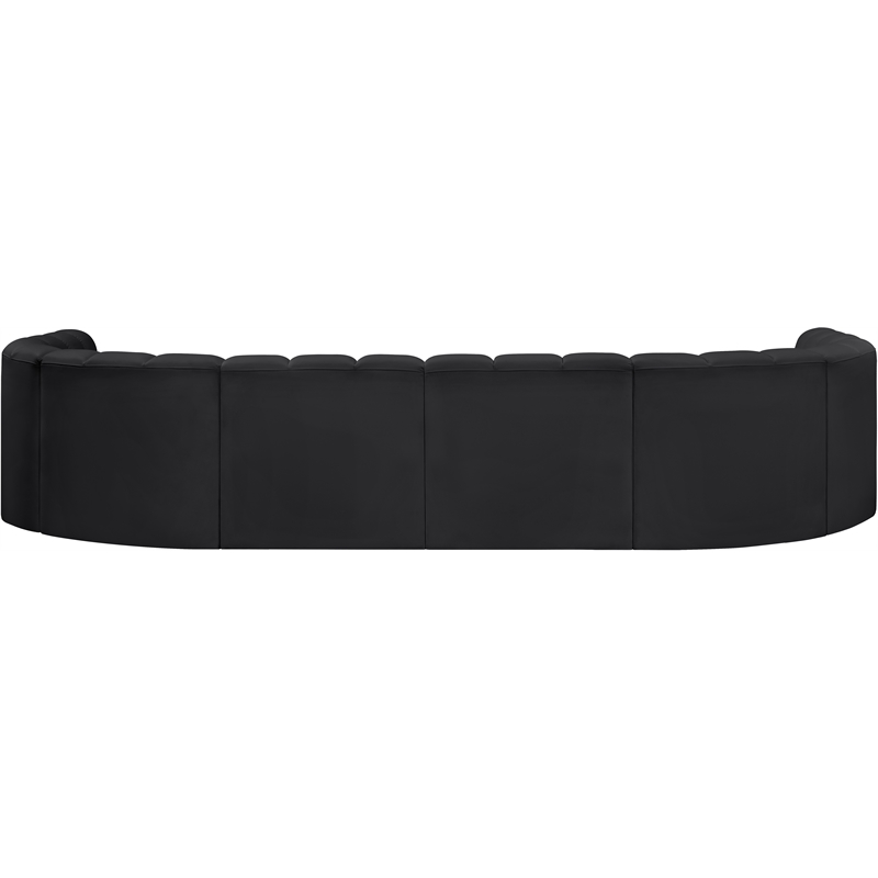 Bowery Hill Contemporary Black Vegan Leather Modular Sectional