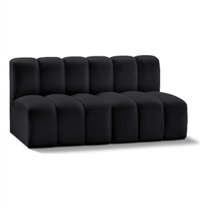 Bowery Hill Contemporary Black Vegan Leather Modular Sectional