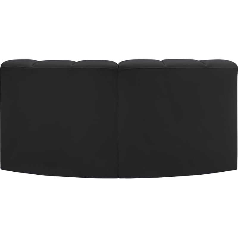 Bowery Hill Contemporary Black Vegan Leather Modular Sectional