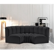 Bowery Hill Contemporary Black Vegan Leather Modular Sectional
