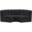 Bowery Hill Contemporary Black Vegan Leather Modular Sectional