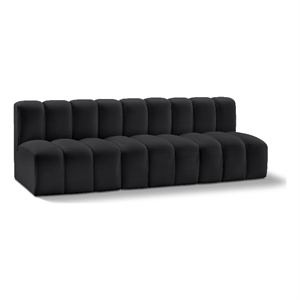 Bowery Hill Contemporary Black Vegan Leather Modular Sectional
