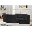 Bowery Hill Contemporary Black Vegan Leather Modular Sectional