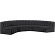 Bowery Hill Contemporary Black Vegan Leather Modular Sectional