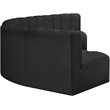 Bowery Hill Contemporary Black Vegan Leather Modular Sectional