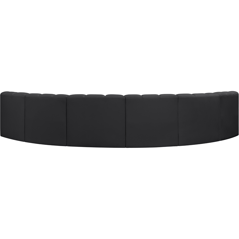 Bowery Hill Contemporary Black Vegan Leather Modular Sectional