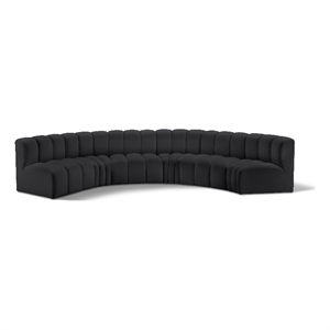 Bowery Hill Contemporary Black Vegan Leather Modular Sectional