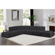 Bowery Hill Contemporary Black Vegan Leather Modular Sectional
