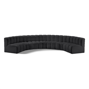 Bowery Hill Contemporary Black Vegan Leather Modular Sectional
