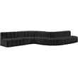 Bowery Hill Contemporary Black Vegan Leather Modular Sectional