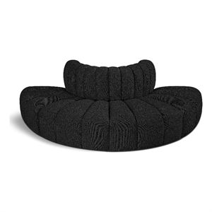 Bowery Hill Contemporary Black Boucle Fabric Modular Sectional