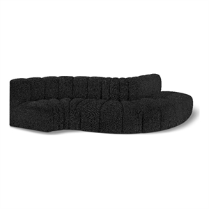 Bowery Hill Contemporary Black Boucle Fabric Modular Sectional