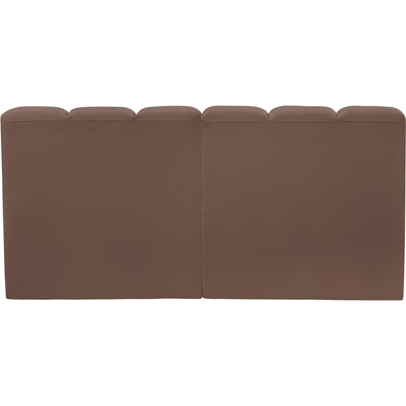 Bowery Hill Contemporary Brown Vegan Leather Modular Sectional