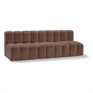 Bowery Hill Contemporary Brown Vegan Leather Modular Sectional