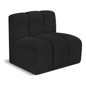 Bowery Hill Contemporary Rich Black Boucle Fabric Straight Chair