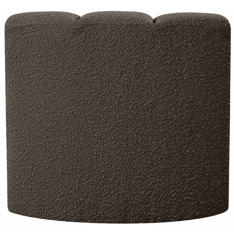 Bowery Hill Contemporary Rich Brown Boucle Fabric Curved Corner