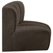 Bowery Hill Contemporary Rich Brown Boucle Fabric Curved Corner
