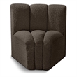 Bowery Hill Contemporary Rich Brown Boucle Fabric Curved Corner