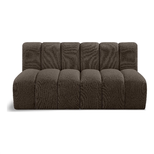 Bowery Hill Contemporary Brown Boucle Fabric Modular Sectional