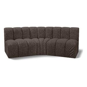 Bowery Hill Contemporary Brown Boucle Fabric Modular Sectional