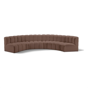 Bowery Hill Contemporary Brown Vegan Leather Modular Sectional