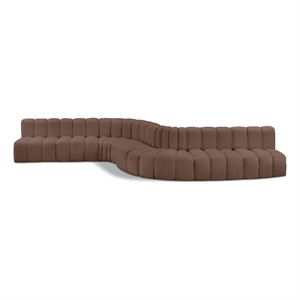 Bowery Hill Contemporary Brown Vegan Leather Modular Sectional