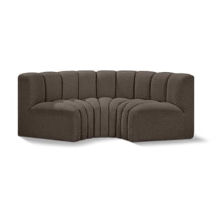 Bowery Hill Contemporary Brown Boucle Fabric Modular Sectional