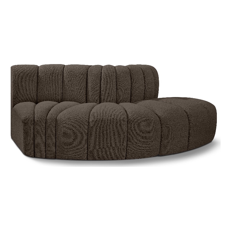 Bowery Hill Contemporary Brown Boucle Fabric Modular Sectional