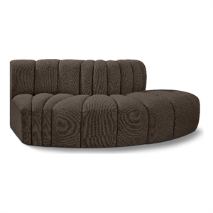 Bowery Hill Contemporary Brown Boucle Fabric Modular Sectional