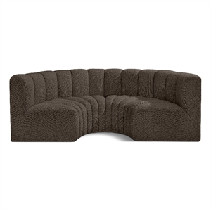Bowery Hill Contemporary Brown Boucle Fabric Modular Sectional