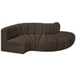 Bowery Hill Contemporary Brown Boucle Fabric Modular Sectional