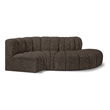 Bowery Hill Contemporary Brown Boucle Fabric Modular Sectional
