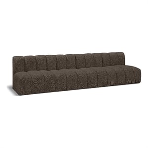 Bowery Hill Contemporary Brown Boucle Fabric Modular Sectional