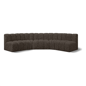Bowery Hill Contemporary Brown Boucle Fabric Modular Sectional