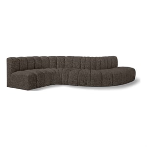 Bowery Hill Contemporary Brown Boucle Fabric Modular Sectional