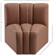 Bowery Hill Contemporary Soft Cognac Vegan Leather Curved Corner