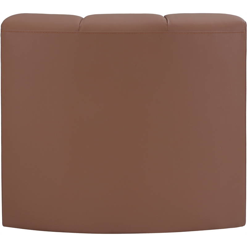 Bowery Hill Contemporary Soft Cognac Vegan Leather Curved Corner