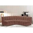 Bowery Hill Contemporary Cognac Vegan Leather Modular Sectional