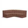 Bowery Hill Contemporary Cognac Vegan Leather Modular Sectional