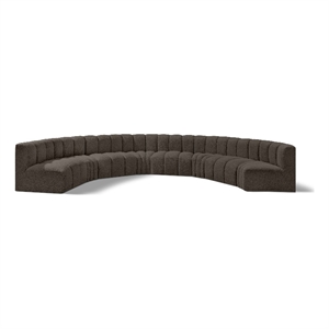 Bowery Hill Contemporary Brown Boucle Fabric Modular Sectional